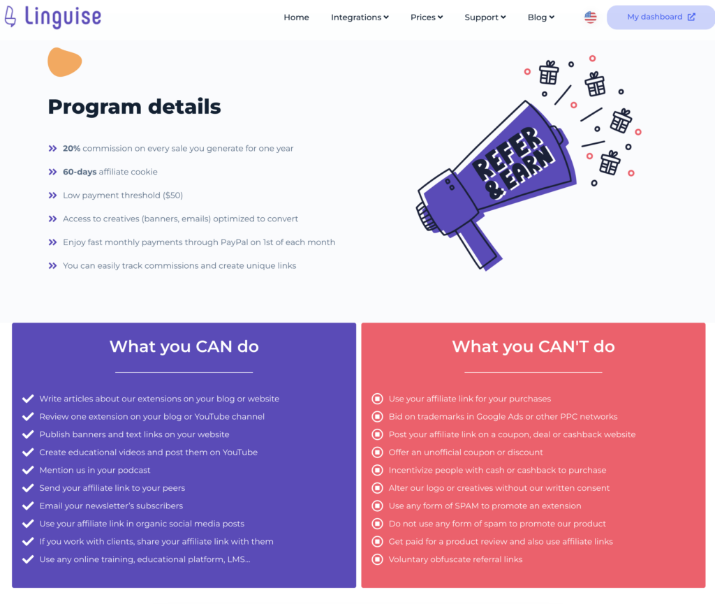 Linguise Affiliate Program - Program Details Linguise Affiliate Program - Program Details