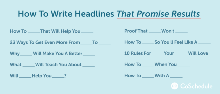 write headlines that promise results