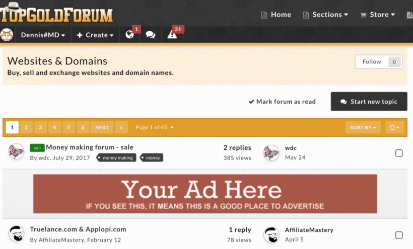 Sell your Blog on TopGoldForum Marketplace