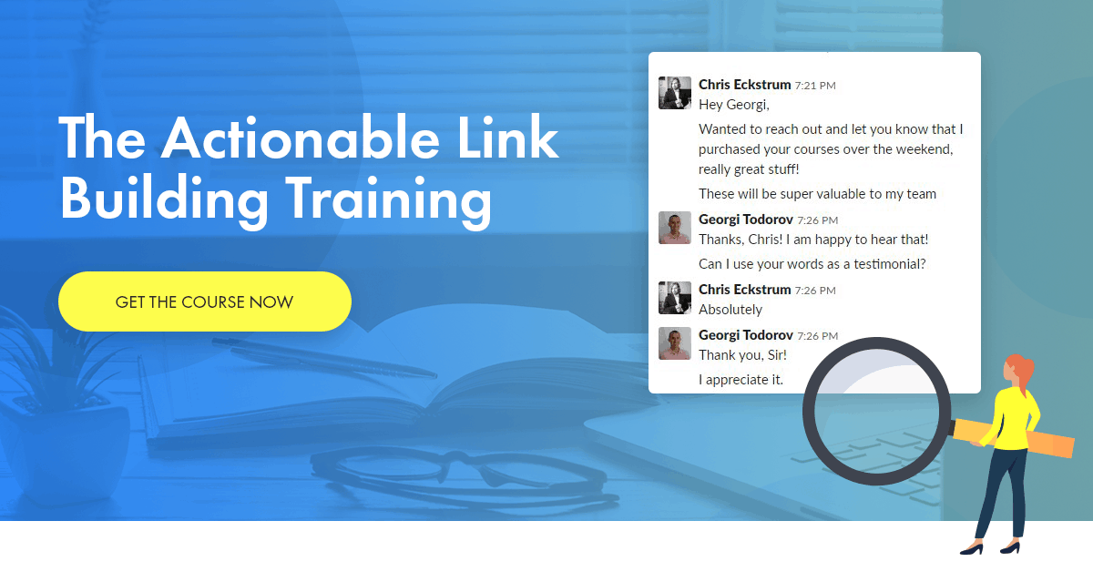 Actionable Link Building Training – 20% Exclusive Discount Code