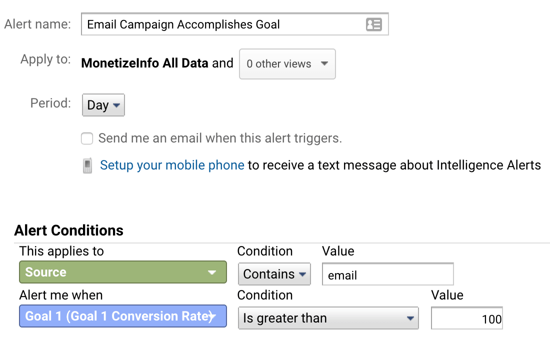Google Analytics Events - Email Campaign Accomplishes Goal