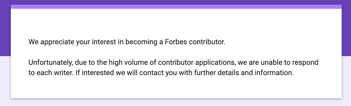 Forbes contributor form