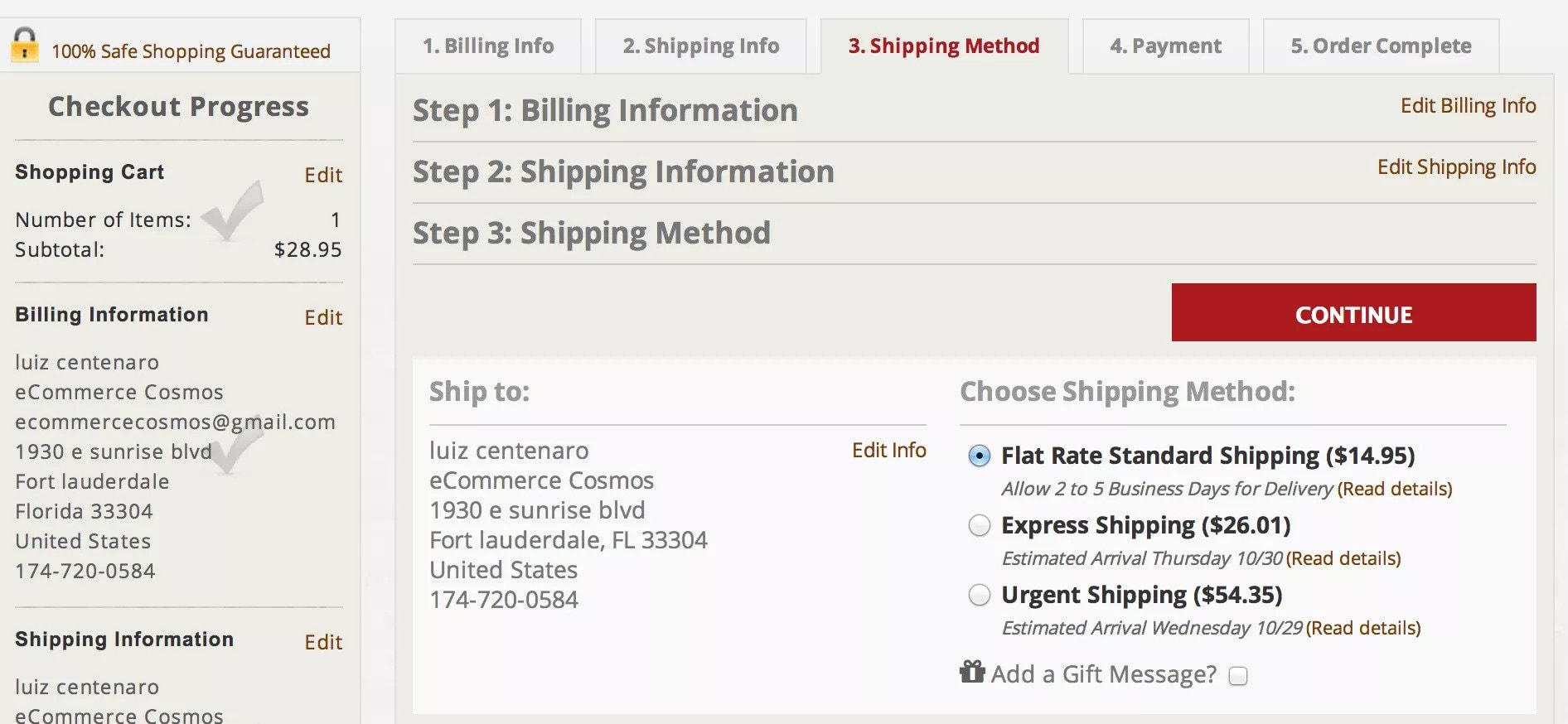 Flat rate shipping model