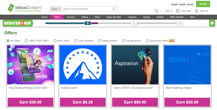 Complete Offers on InboxDollars to earn money