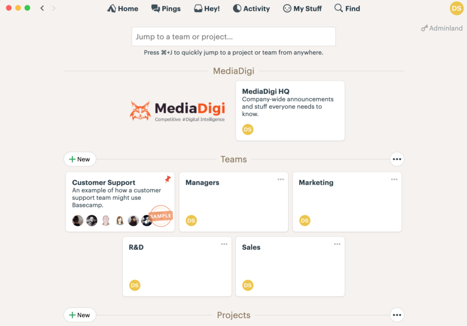 Basecamp - Project Management Overview Tool