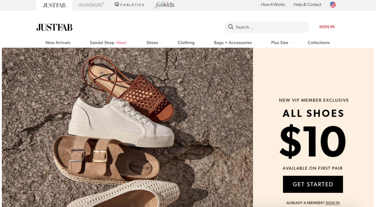 JUSTFAB subscription Ecommerce