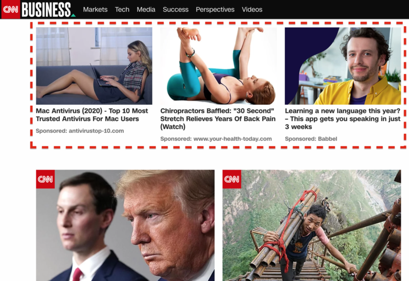 Native Ads Widget on CNN website