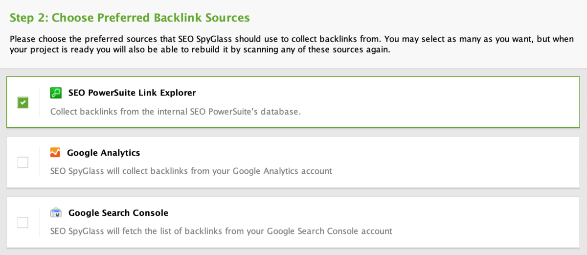 SEOSpyGlass - Link Sources