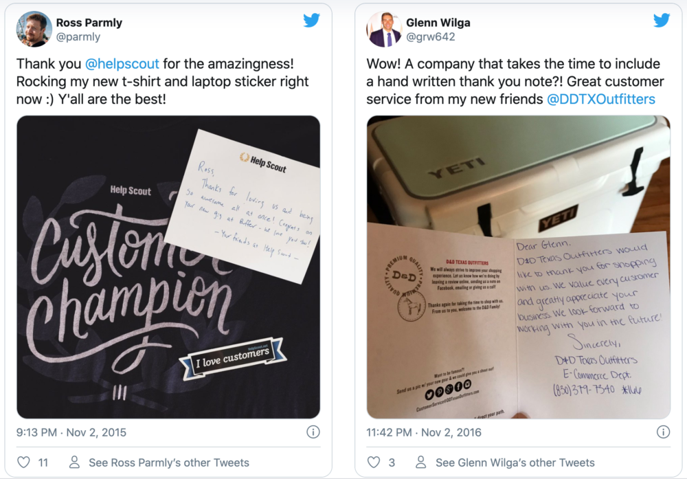 Send handwritten notes to your customers