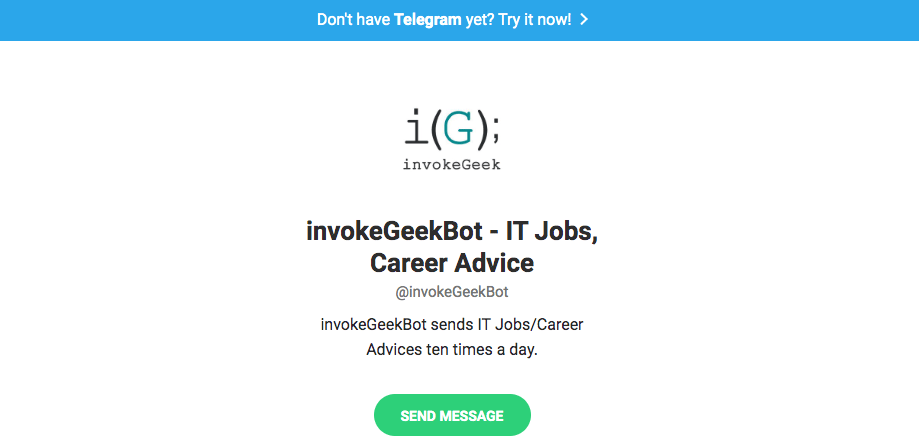 Telegram bots: Invokegeekbot