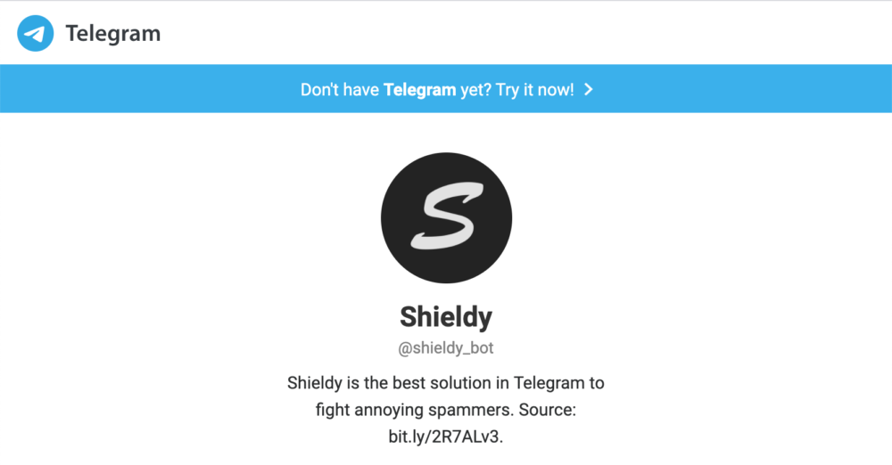 Telegram bots: Shieldy