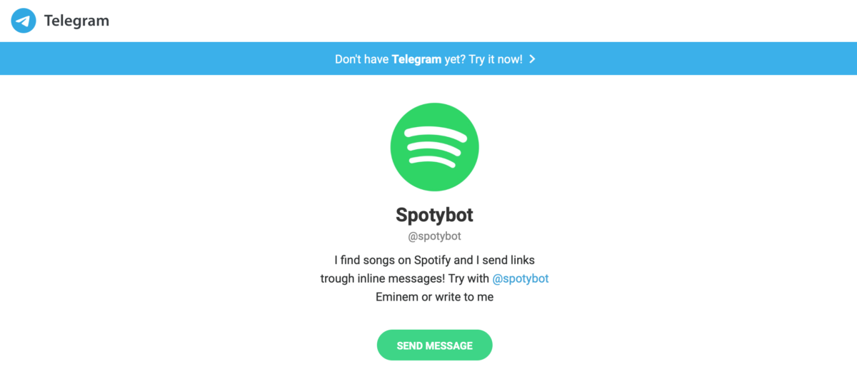 Telegram bots: Spotify
