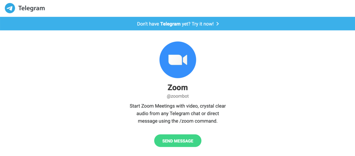 Telegram bots: Zoombot