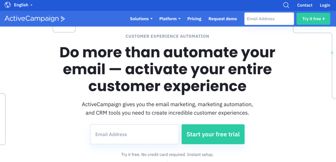 Plataforma de automação de marketing de e-mail ActiveCampaign