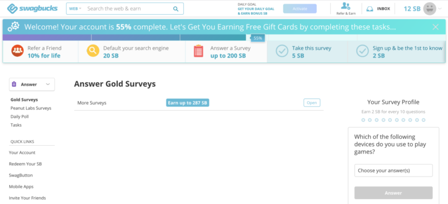 SwagBucks - Best Paying Survey Sites