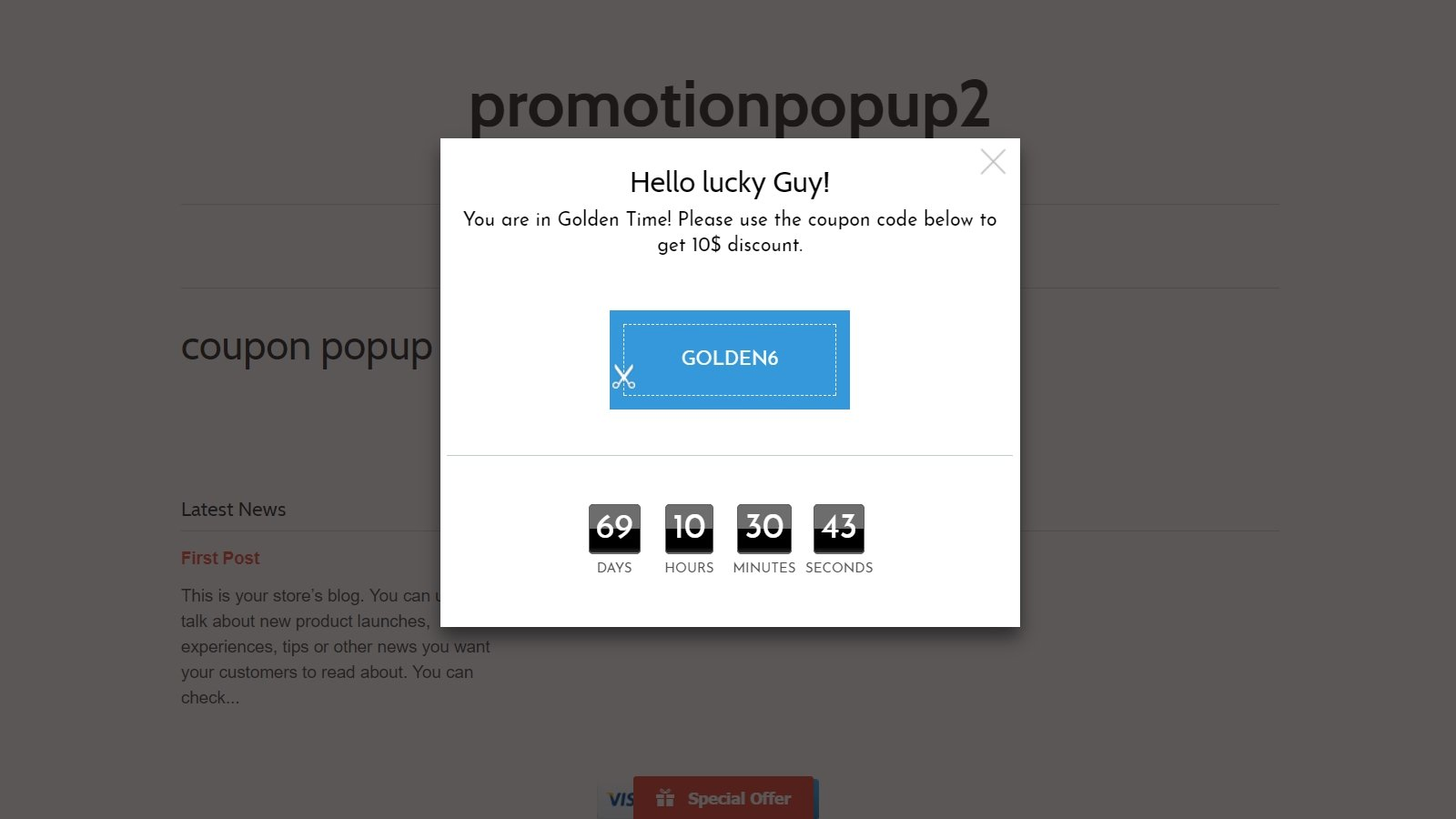 34. Promotion Popup by Secomapp