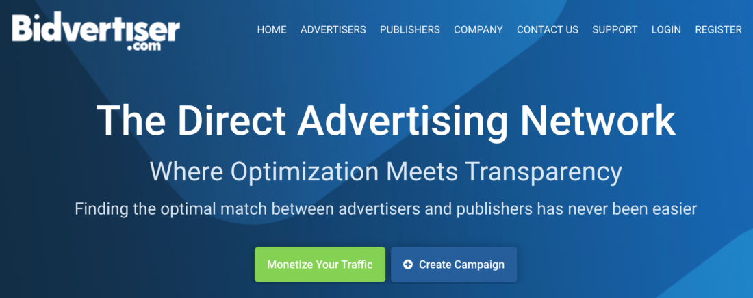 Signup to BidVertiser Advertising Network