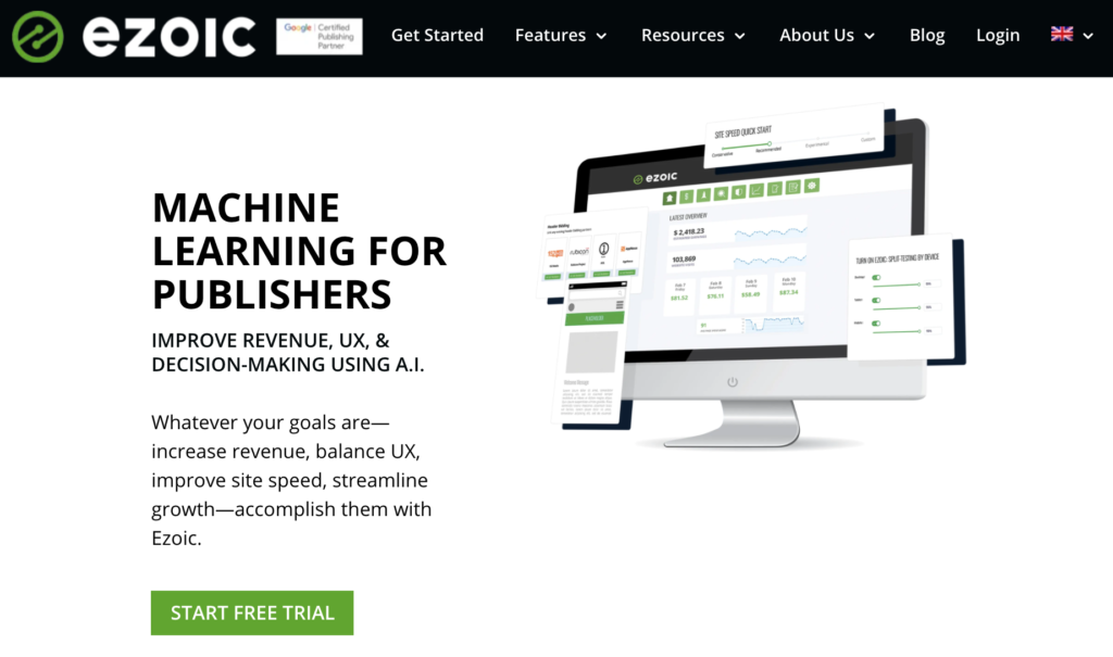 Ezoic - Best ad network for publishers