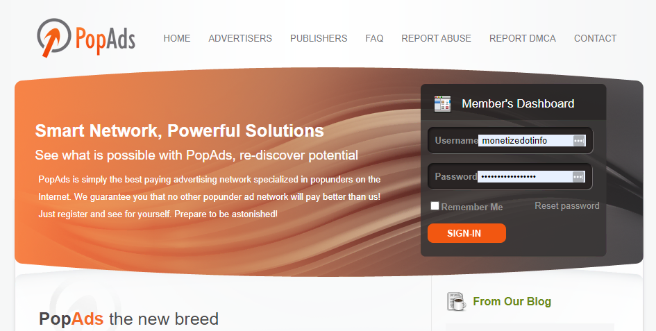 PopAds Advertising Network