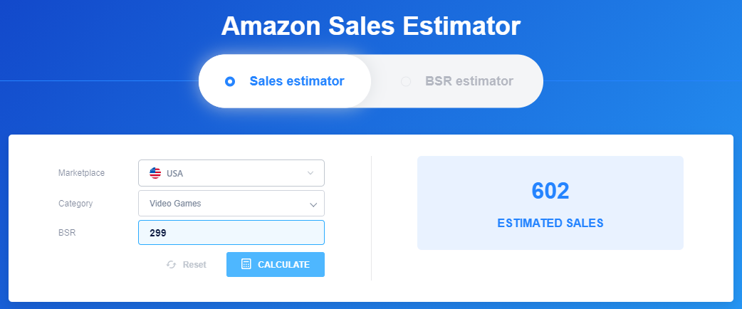 IO Scout Amazon Sales Estimator