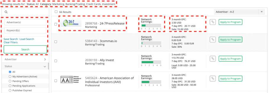 How to look for affiliates on CJ