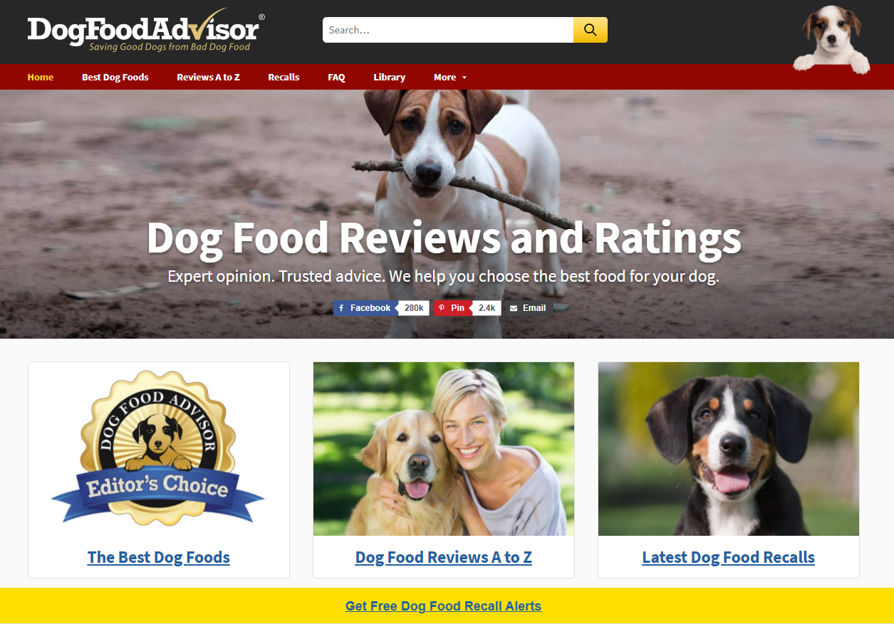 Dog Food Advisor - Affiliate Marketing Blog Example