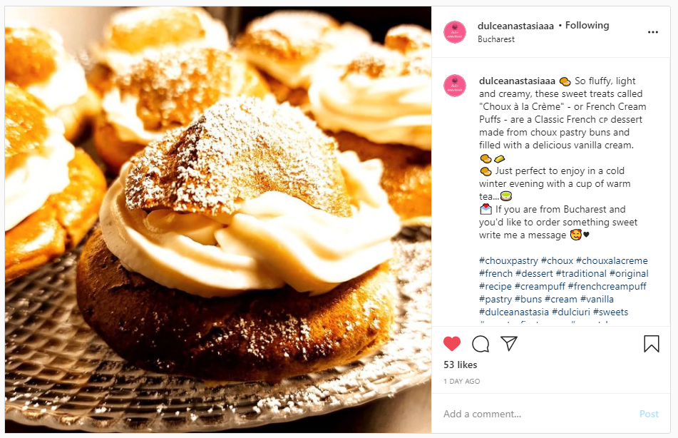 Start a Cook and Bake Business - Instagram Advertising Example