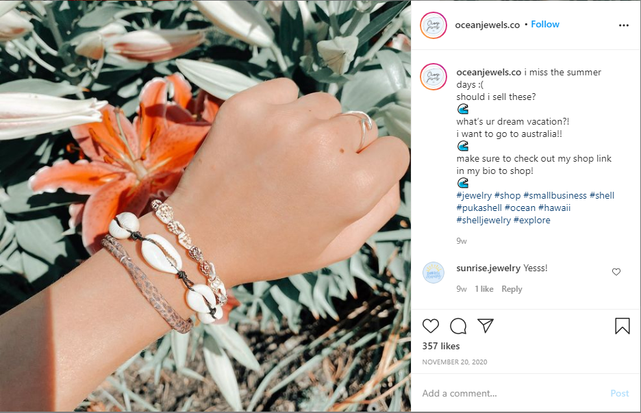 Start a Handmade Jewelry Business and show your products on Instagram
