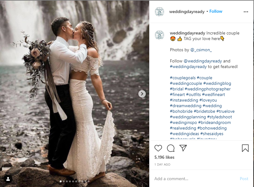 Start a Wedding Planning Business - Instagram Advertising Example