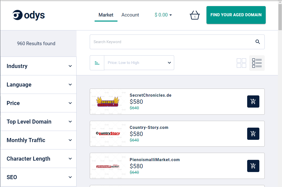 ODYS - Dashboard Overview