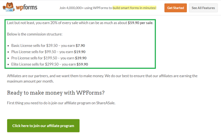 Affiliate Marketing Program Commissions