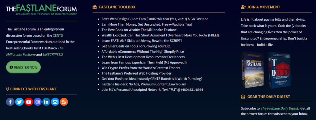 Example of monetizing a forum by selling ebooks - The Fast Lane Forum