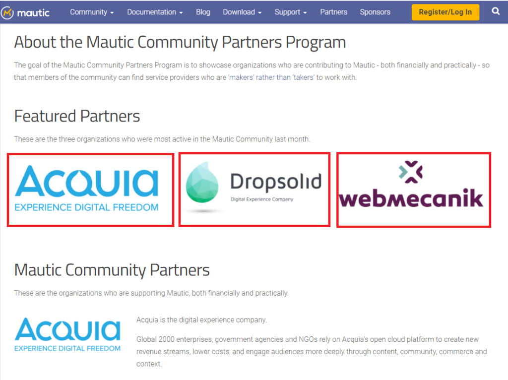 Mautic - Partners program