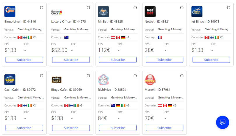 jogos de Azar CPA Ofertas de Marketing