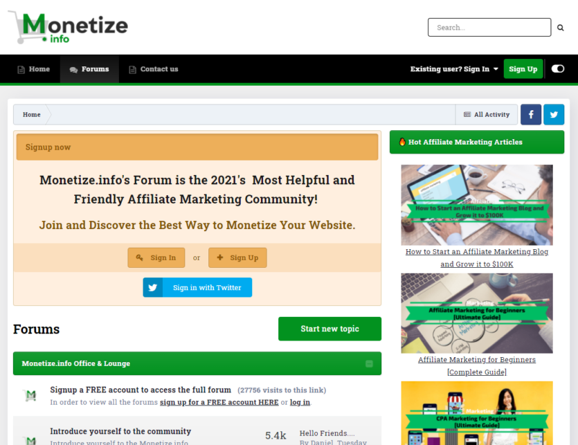 Monetize.info Affiliate Marketing Forum
