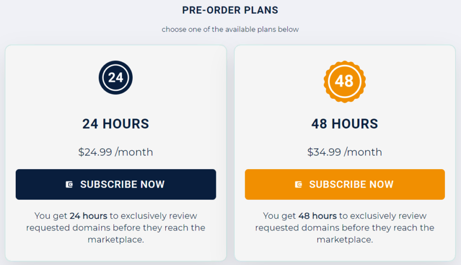 Pre-Orders Pricing Plans