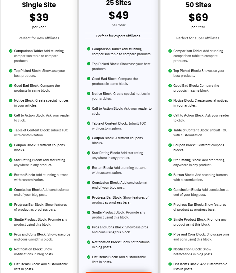 Affiliate Booster Plugin Pricing Plans