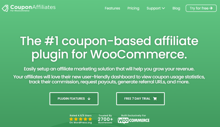 Coupon Affiliates - WooCommerce Affiliate Plugin