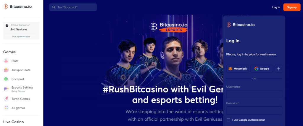 BitCasino.io - eSports Betting Website
