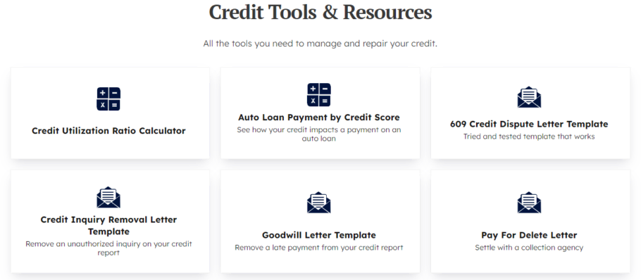 FinMasters Credit Section - Credit Tools & Resources