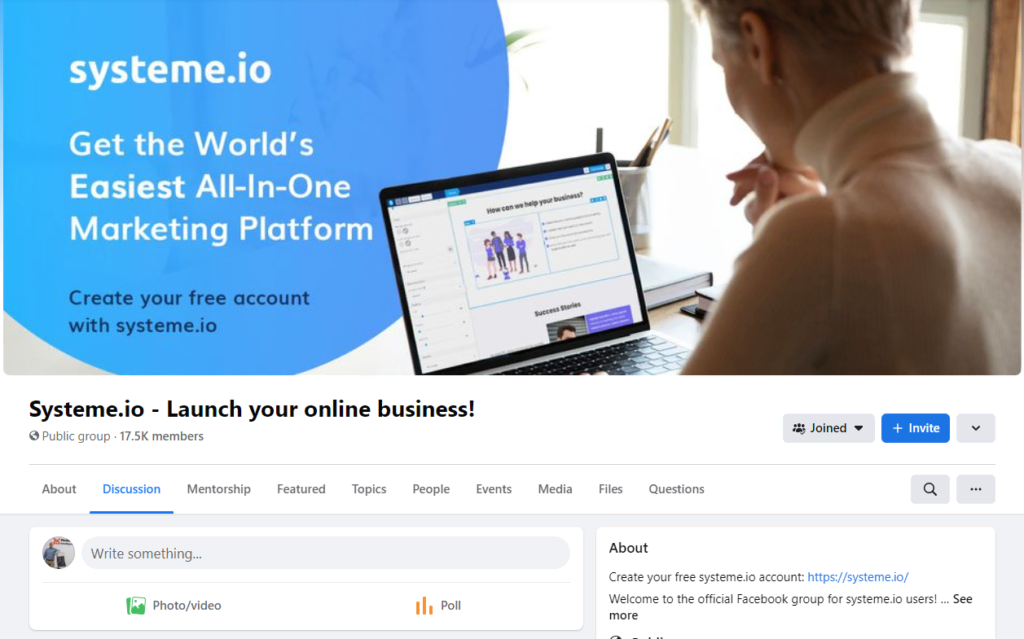 Systeme.io Facebook Group