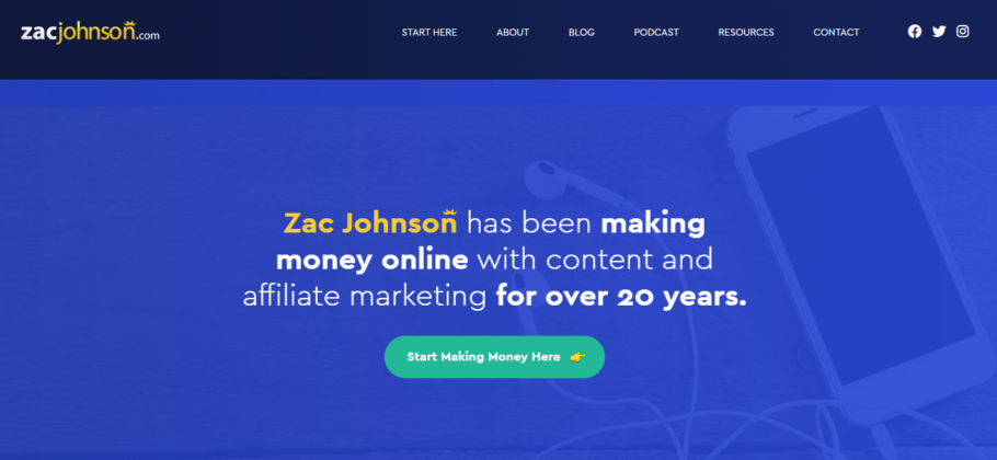 One of the oldest affiliate marketing blogs - Zac Johnson