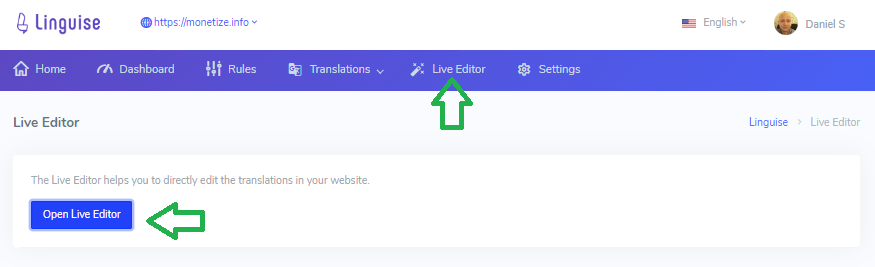 Linguise Live Editor