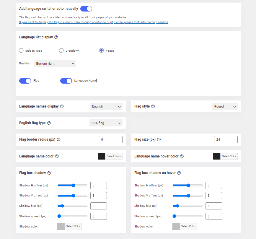 Linguise Automatic Language Switcher Settings