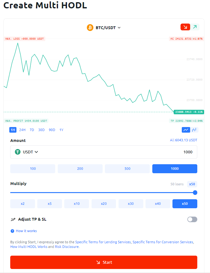 Start a MultiHODL Transaction