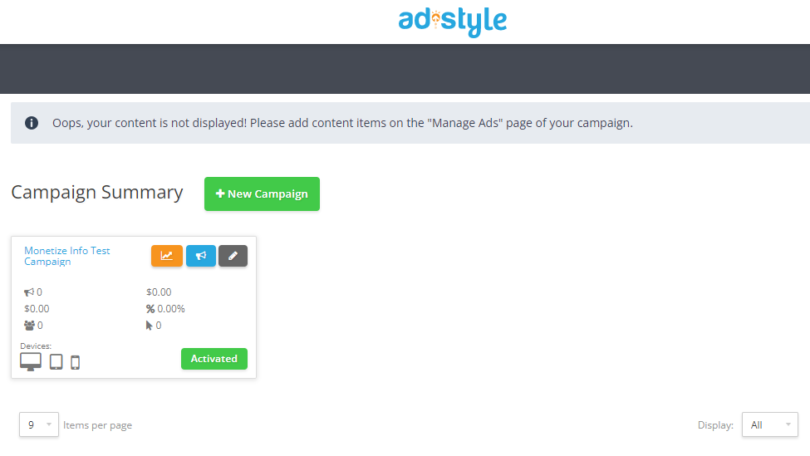 AdStyle Campaigns Management