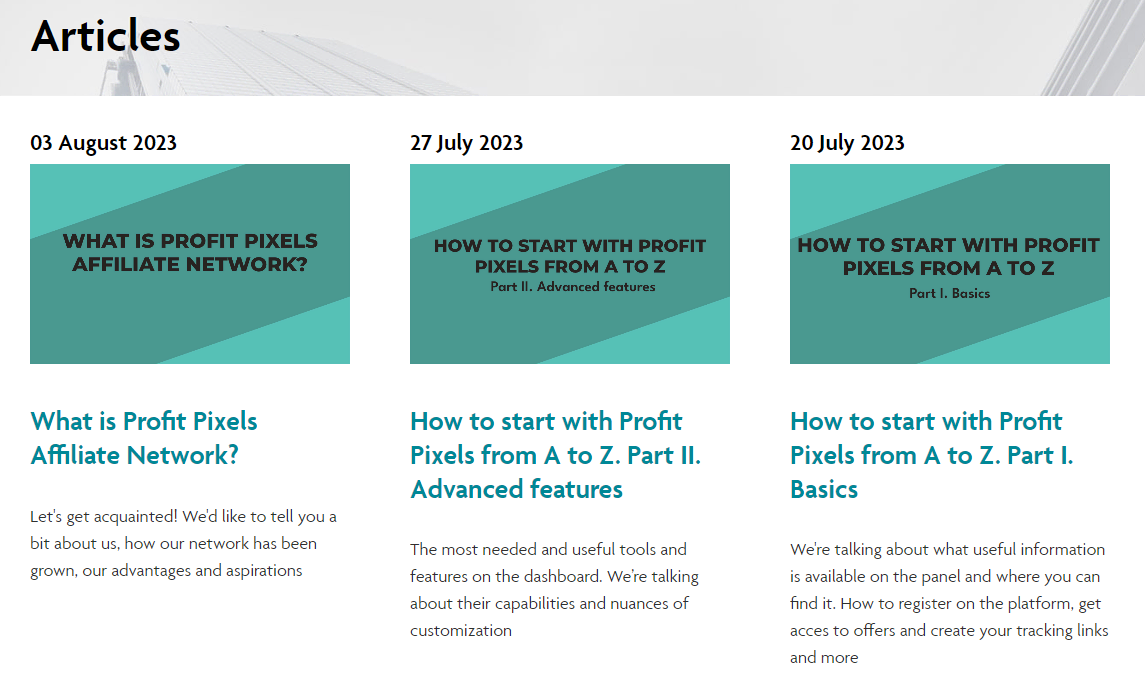 ProfitPixels Blog Screenshot