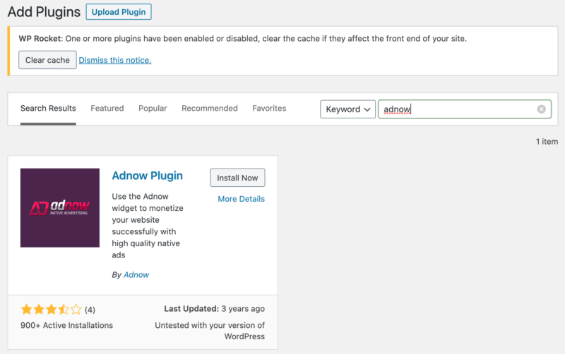 How to install the AdNow WordPress plugin