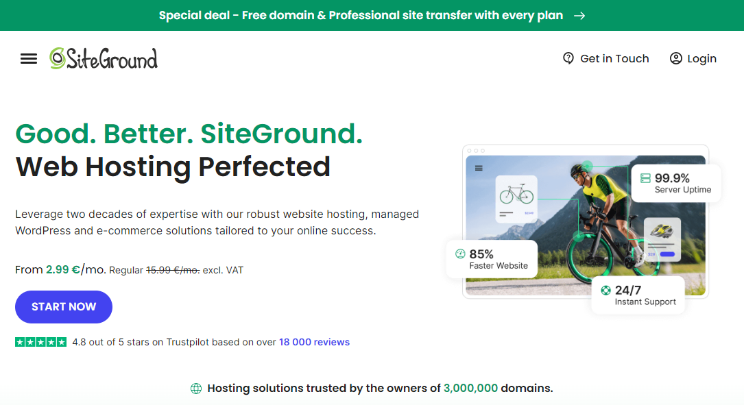 SiteGround is our 2nd WPEngine alternative