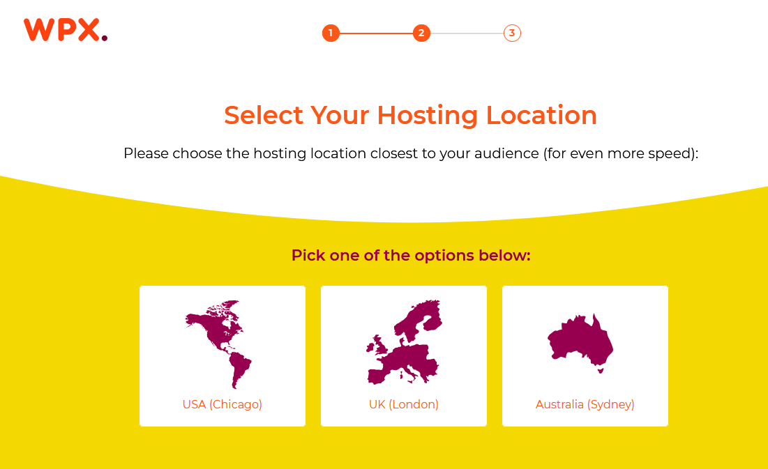 Step 3 - Select the hosting location which is close to your audience